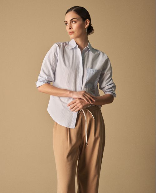 Camisa Rayas con Bordado Posterior