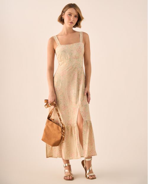 Vestido Largo con Estampado Floral Romántico