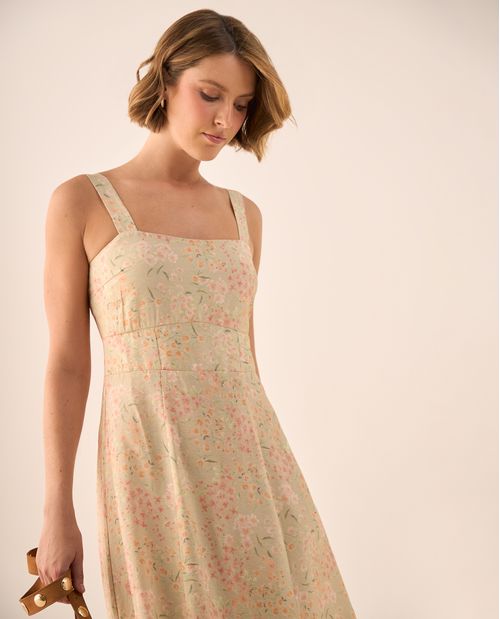 Vestido Largo con Estampado Floral Romántico