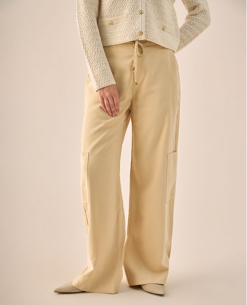 Pantalón Wide Leg Amarillo Suave