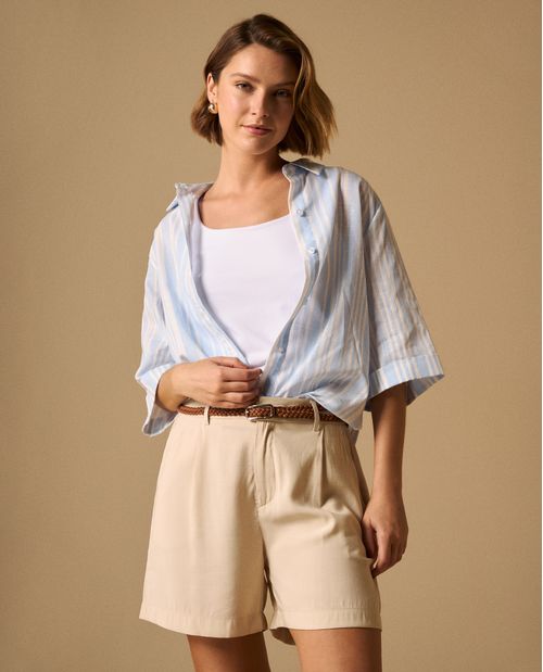 Camisa Rayas Manga Corta Premium