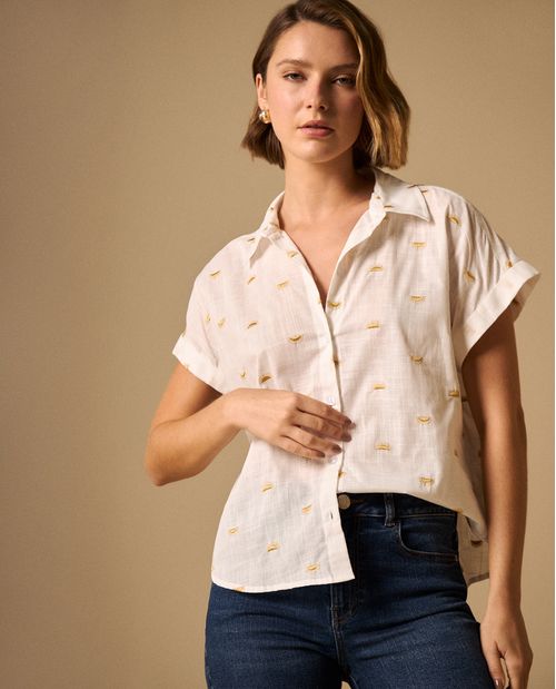 Camisa con Estampado de Palabras