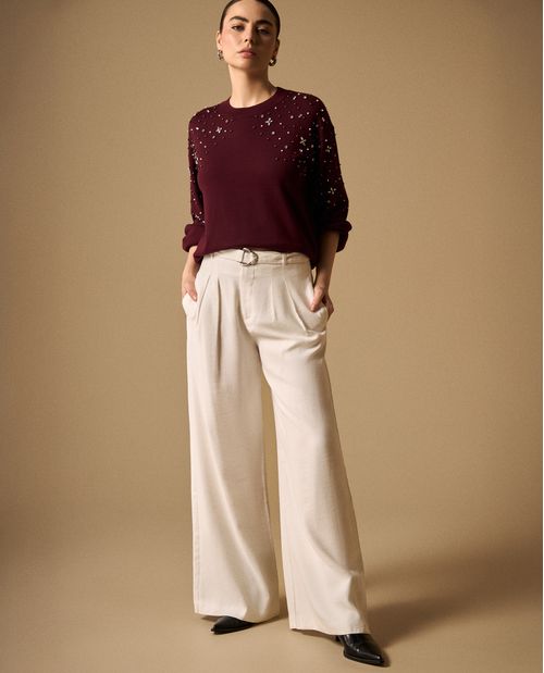 Pantalón Wide Leg con Cinturón