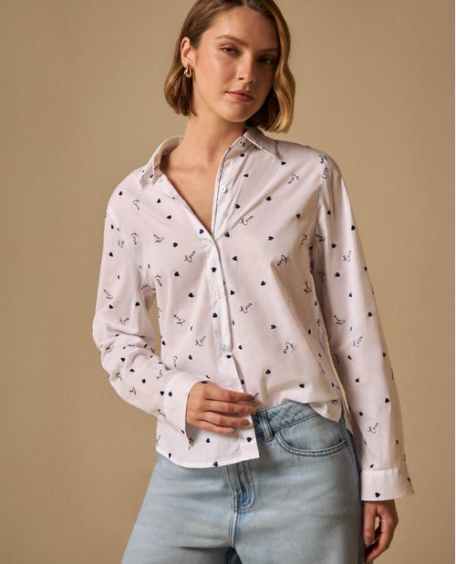 Camisa con Estampado Love Romántico