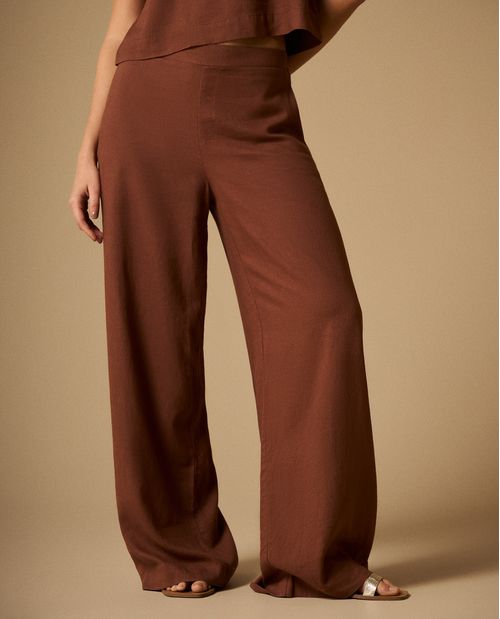 Pantalón Wide Leg en Café Visón