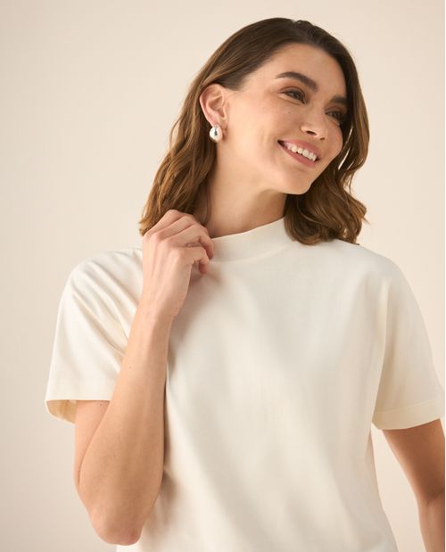 Camiseta manga corta de tacto suave para mujer