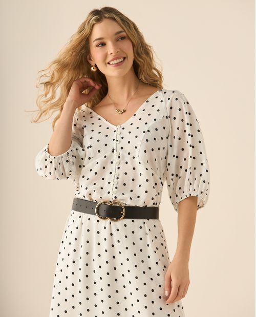 Camisa con escote en V para mujer