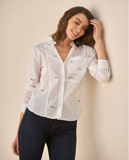 Camisa clásica manga larga para mujer