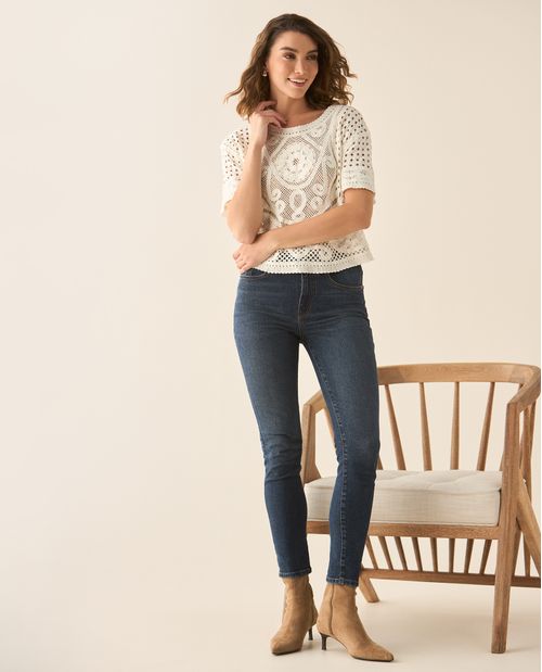 Jean skinny fit tono medio para mujer