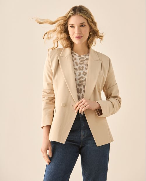 Chaqueta tipo blazer con cuello solapa para mujer