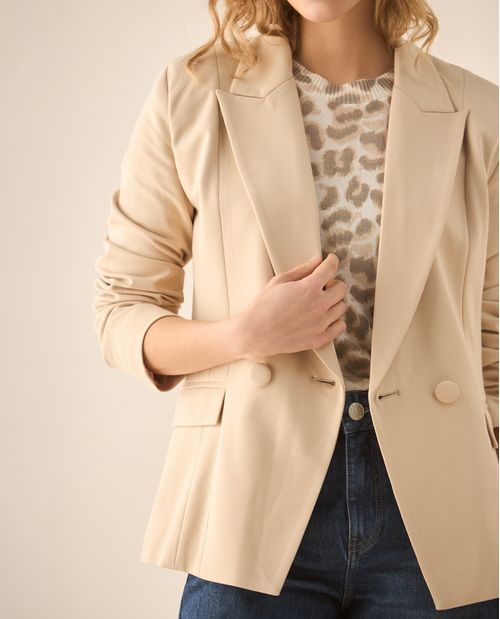 Chaqueta tipo blazer con cuello solapa para mujer