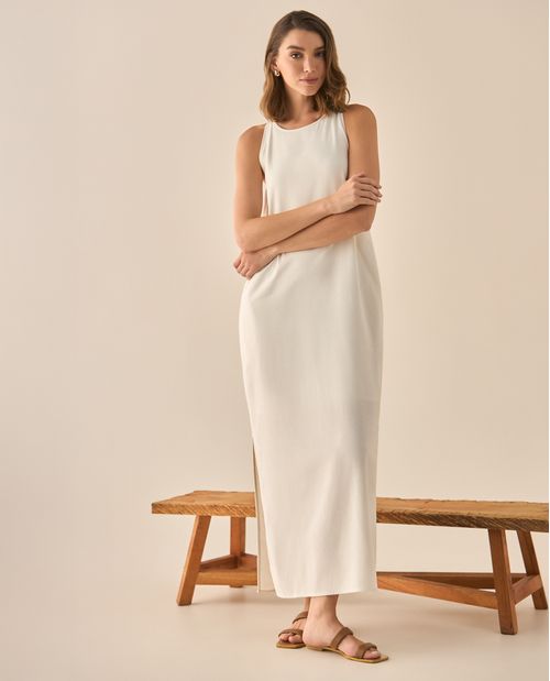 Vestido largo manga sisa para mujer