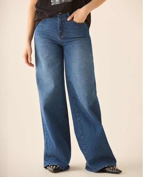 Jean Wide Leg bota recta para mujer