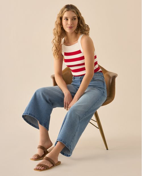 Jean Culotte fit tiro alto para mujer