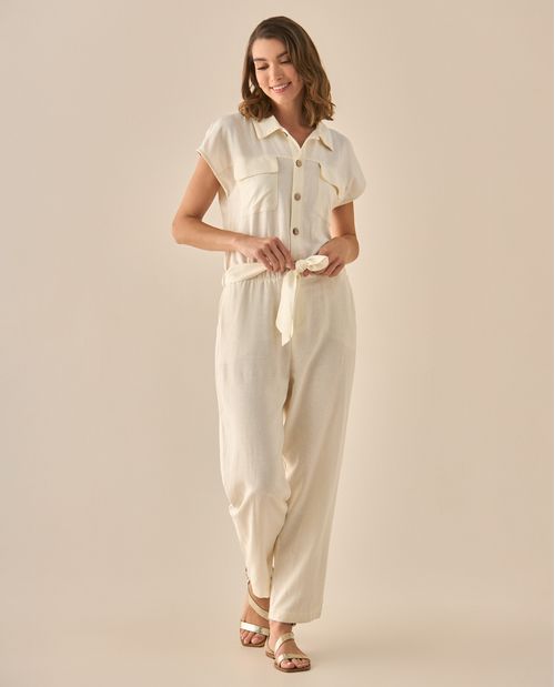 Enterizo de pantalón largo bota recta para mujer