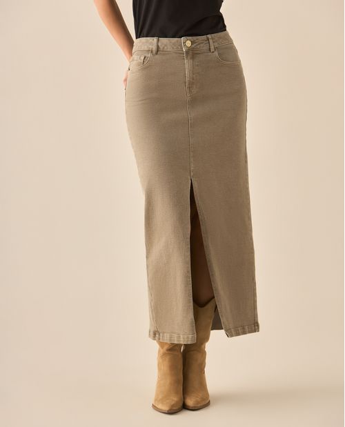 Falda larga cinco bolsillos para mujer