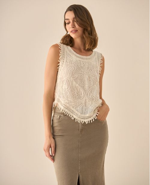 Camisa manga sisa tejida para mujer