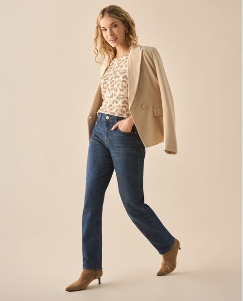 Jean tino medio cinco bolsillos para mujer