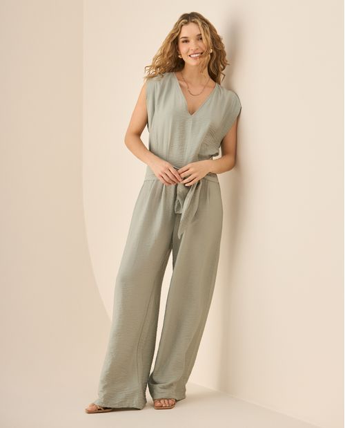 Enterizo con escote en V para mujer