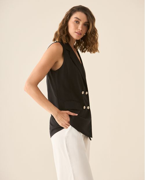 Chaleco con ajuste de botones para mujer