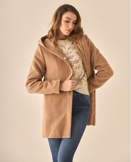 Abrigo largo afelpado para mujer