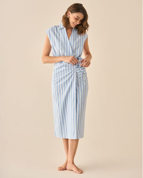 Vestido largo a rayas para mujer