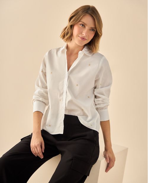 Camisa clásica de manga larga para mujer