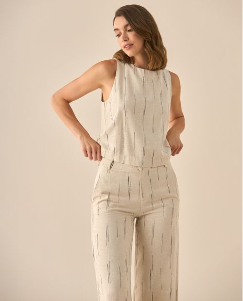 Camisa manga sisa cuello redondo para mujer