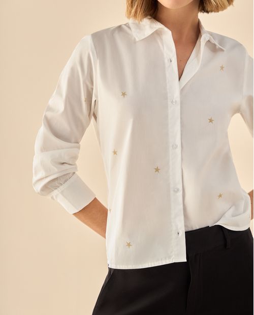 Camisa clásica de manga larga para mujer