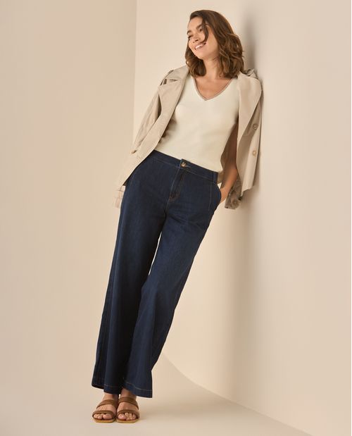 Jean Wide Leg tono oscuro para mujer