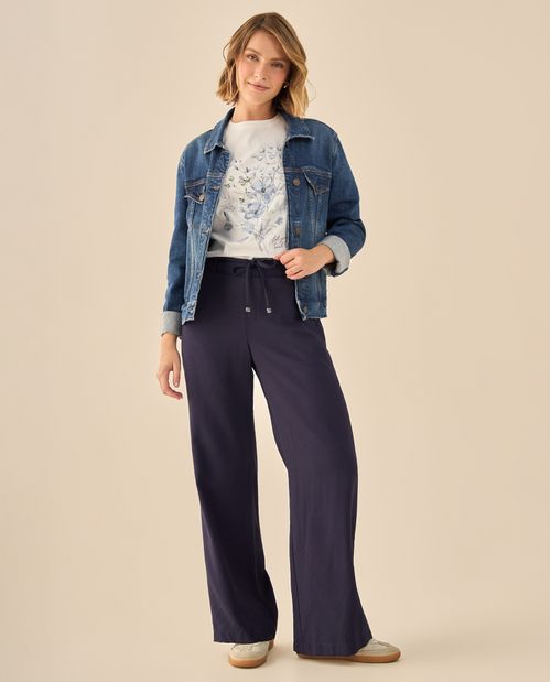 Pantalón Wide Leg con Cordón Ajustable