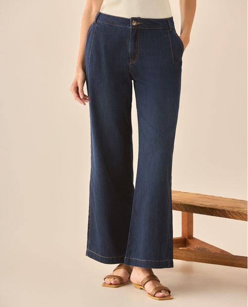 Jean Wide Leg tono oscuro para mujer