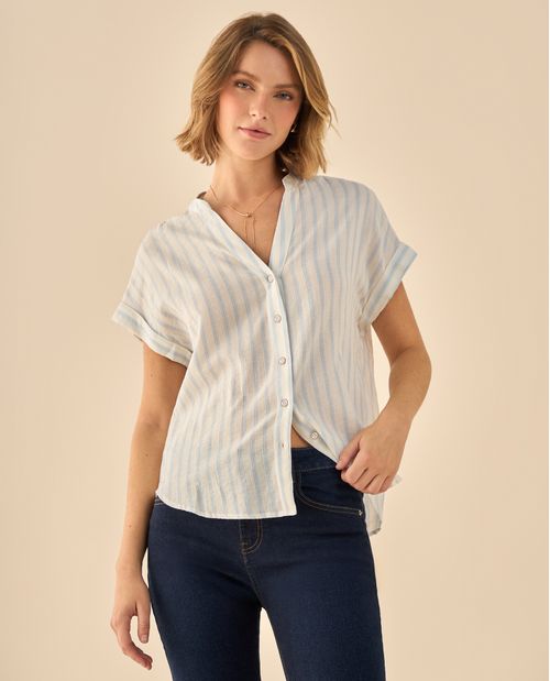 Camisa de Rayas Corte Oversized