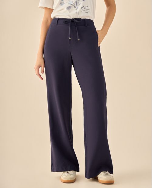 Pantalón Wide Leg con Cordón Ajustable