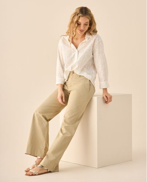 Pantalón clásico de silueta recta para mujer