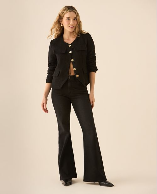 Jean Flare bota amplia para mujer