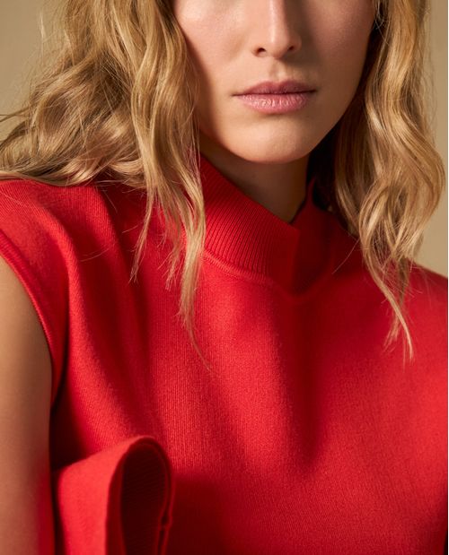 Camiseta tejida manga sisa cuello redondo