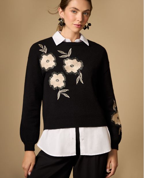 Chaleco tejido cuello media perilla