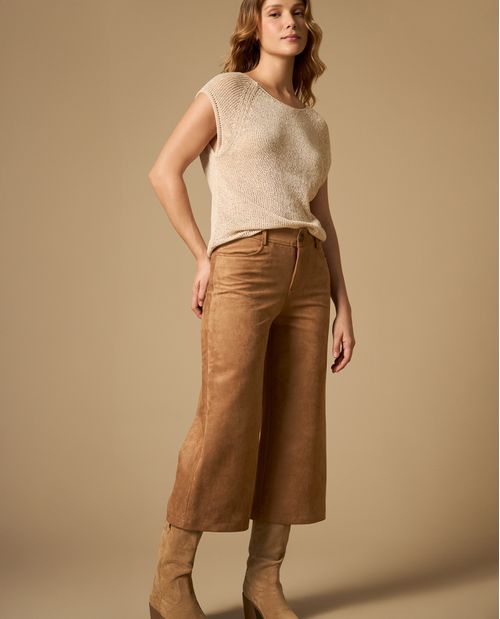 Pantalón culotte con forro de silueta amplia