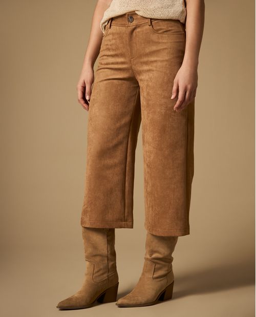 Pantalón culotte con forro de silueta amplia