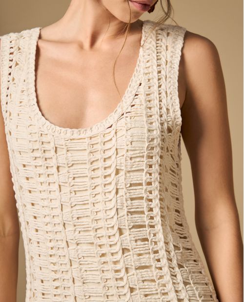 Vestido midi tejido manga sisa
