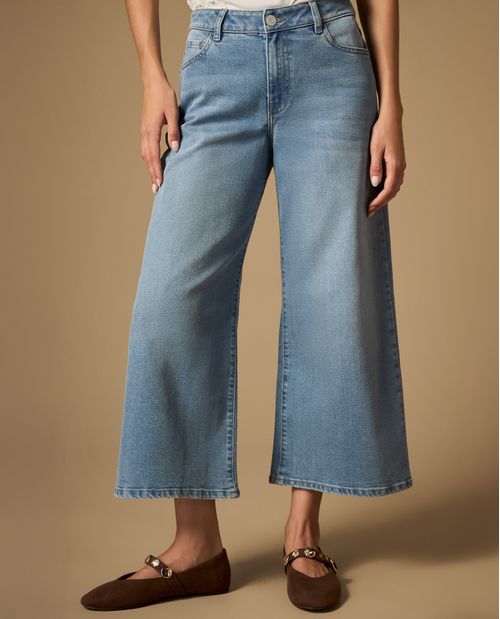 Jean culotte tiro medio silueta ancha