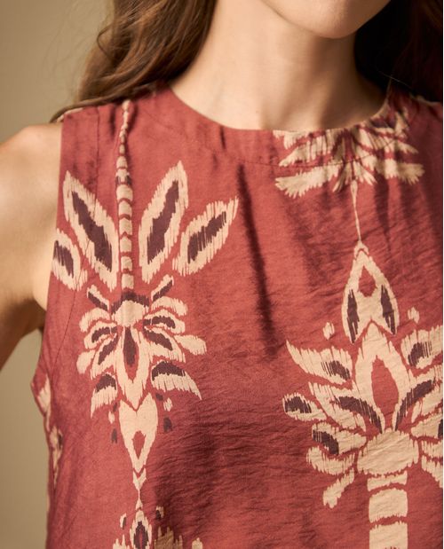 Camisa manga sisa con estampado floral