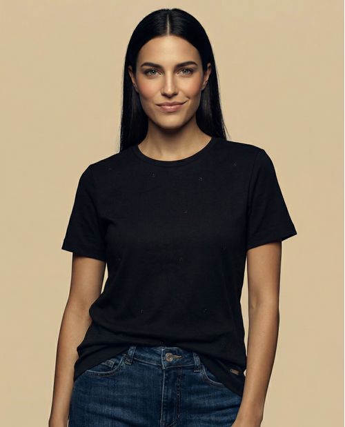 Camiseta básica cuello redondo manga corta