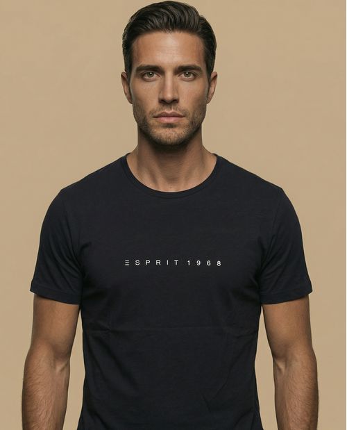 Camiseta con logo estampado cuello redondo