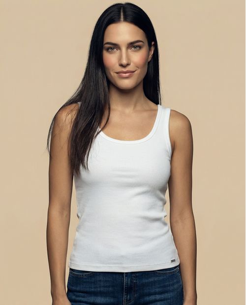 Camiseta manga sisa tejido acanalado