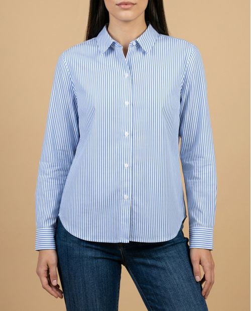 Camisa manga larga cuello camisero en algodón