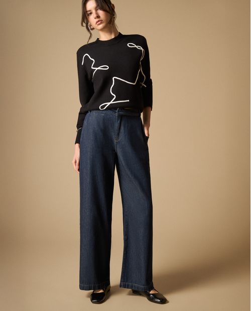 Pantalón chino de algodón liviano pierna amplia
