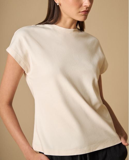 Camiseta cuello redondo algodón manga corta