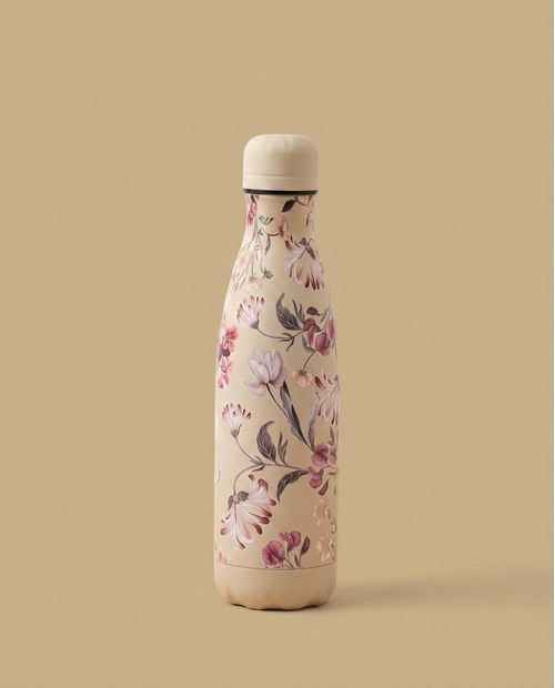 Termo en acero inoxidable con estampado floral